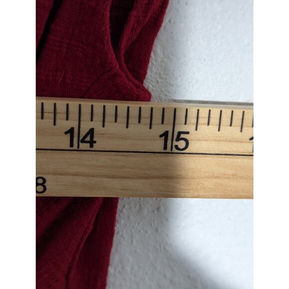 Max Studio Textured Dress Striped Asymmetrical Ruched Side Red SZ S - Picture 4 of 5